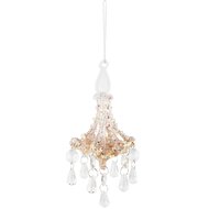 Dekoratief | Hanger kroonluchter, transparant/champagne, glas, 7x7x14cm | A265996