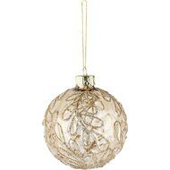 Dekoratief | Hanger bal m/takjes, champagne, glas, 8x8x8cm | A265995