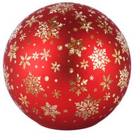 Dekoratief | Deco bol 'Starry Night', rood/goud, glas, roterend, LED, 15x15x15cm | A265966