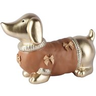 Dekoratief | Deco hond 'Carlo', goud/bruin, TC, 23x9x15cm | A265926
