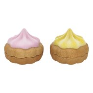 Dekoratief | Snoepdoos nic-nac, roze/geel, resina, 14x14x10,5cm, set van 2 stuks | A265910