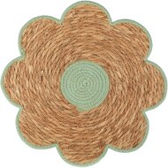 Dekoratief | Placemat rond bloem, naturel/groen, gras/katoen, 41x41cm | A265907