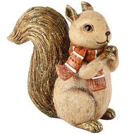 Dekoratief | Eekhoorn m/sjaal, bruin/goud, resina, 15x8x14cm | A265895