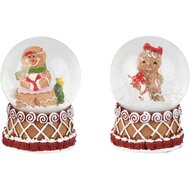 Dekoratief | Waterbol m/cookie, bruin/rood, resina/glas, 5x5x6cm, set van 2 stuks | A265878