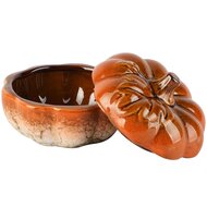 Dekoratief | Bewaarpot pompoen, oranje, porselein, 13x13x8cm | A265872