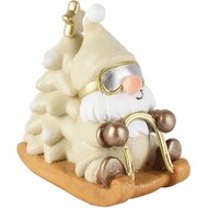 Dekoratief | Santa gnoom op slee, cr?me/wit, resina, 12x7x12cm | A265846