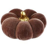 Dekoratief | Deco pompoen, flocked, mauve, keramiek, 17x17x8cm | A265094