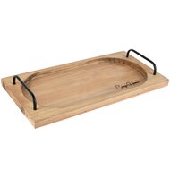 Dekoratief | Dienblad m/handvaten 'Cosy Home', naturel, hout, 20x40x5cm | A265803
