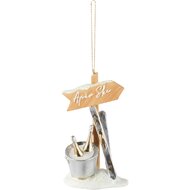 Dekoratief | Hanger 'Apr?s Ski', champagne/zilver, resina, 7x5x13cm | A265732