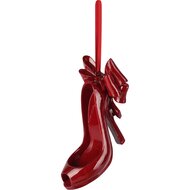 Dekoratief | Hanger stilleto m/strikje, rood, resina, 11x7x10cm | A265729