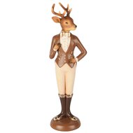 Dekoratief | Deco hert heer, bruin/cr?me, resina, 9x8x31cm | A265727