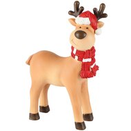 Dekoratief | Rendier staand m/sjaal/muts, rood/bruin, resina, 13x6x20cm | A265344