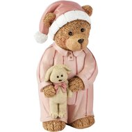 Dekoratief | Beertje staand in pyjama, bruin/roze, resina, 6x6x13cm | A265715