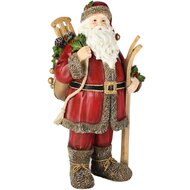 Dekoratief | Santa staand m/ski's, rood, resina, 16x13x31cm | A265679