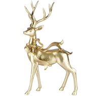Dekoratief | Hert staand m/strik, goud, resina, 28x14x45cm | A265671