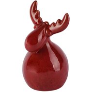 Dekoratief | Deco rendier zittend, rood, keramiek, 11x10x15cm | A265377