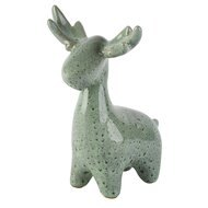 Dekoratief | Deco rendier staand, groen, keramiek, 12x9x16cm | A265382