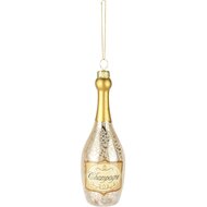 Dekoratief | Hanger fles champagne, goud, glas, 5x5x15cm | A265644
