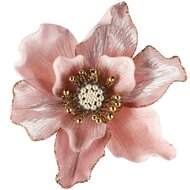 Dekoratief | Deco bloem op clip, roze, polyester, 16x19cm | A265531