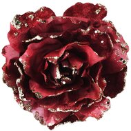 Dekoratief | Deco bloem op clip, bordeaux, polyester, 15x14cm | A265529