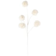 Dekoratief | Deco tak pompom, wit, polyester, 4x16x60cm | A265542