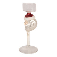 Clayre &amp; Eef | Waxinelichthouder Transparant Rood &oslash; 7x20 cm | 6GL5474