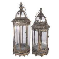 Clayre &amp; Eef | Lantaarns Set van 2 Bruin &oslash; 26x67 / &oslash; 19x45 cm | 5Y1415
