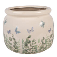 Clayre &amp; Eef | Bloempot Binnen Beige Groen &oslash; 20x15 cm | 6CE2441L