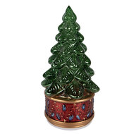 Clayre &amp; Eef | Kerstdecoratie Kerstboom met LED Groen Rood &oslash; 12x23 cm / 3xAA | 6GL5479