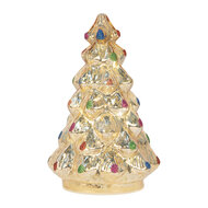 Clayre &amp; Eef | Kerstdecoratie Kerstboom met LED Zilverkleurig &oslash; 12x18 cm | 6GL5481
