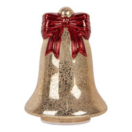 Clayre &amp; Eef | Decoratie Bel met LED Goudkleurig Rood &oslash; 15x21 cm | 6GL5483