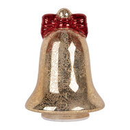 Clayre &amp; Eef | Decoratie Bel met LED Goudkleurig Rood &oslash; 15x21 cm | 6GL5483