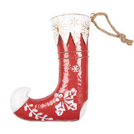 Clayre &amp; Eef | Decoratie Kerstsok Rood Wit 26x8x35 cm | 6Y6015
