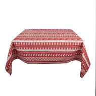 Clayre &amp; Eef | Vierkant Tafelkleed Kerst Rood, Beige 100x100 cm | NOCN01