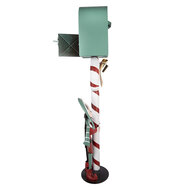 Clayre &amp; Eef | Brievenbus Groen Rood 31x16x96 cm | 5Y1463
