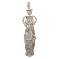 Clayre &amp; Eef | Kerstdecoratie Sneeuwman Grijs 27x20x107 cm | 5Y1475