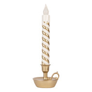 Clayre &amp; Eef | Decoratie kaars met LED Goudkleurig Wit 13x12x39 cm | 6PR6257