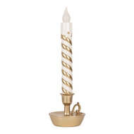 Clayre &amp; Eef | Decoratie kaars met LED Goudkleurig Wit 13x12x39 cm | 6PR6257