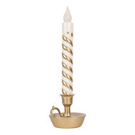 Clayre &amp; Eef | Decoratie kaars met LED Goudkleurig Wit 13x12x39 cm | 6PR6257