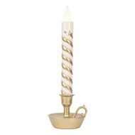 Clayre &amp; Eef | Decoratie kaars met LED Goudkleurig Wit 13x12x39 cm | 6PR6257