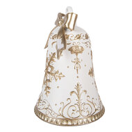 Clayre &amp; Eef | Decoratie Bel Wit goudkleurig &oslash; 18x26 cm | 6PR6262