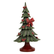 Clayre &amp; Eef | Kerstdecoratie Kerstboom Groen Rood &oslash; 14x26 cm | 6PR6265