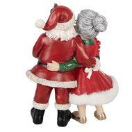 Clayre &amp; Eef | Decoratie Kerstman en kerstvrouw Rood Wit 20x12x26 cm | 6PR6268