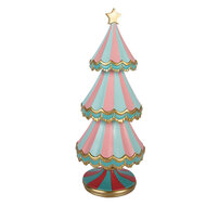 Clayre &amp; Eef | Kerstdecoratie Kerstboom Blauw Roze &oslash; 15x38 cm | 6PR6271