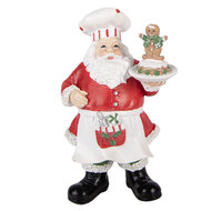 Clayre &amp; Eef | Kerstdecoratie Kerstman Rood Wit 9x7x16 cm | 6PR6279