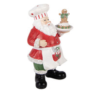 Clayre &amp; Eef | Kerstdecoratie Kerstman Rood Wit 9x7x16 cm | 6PR6279