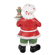 Clayre &amp; Eef | Kerstdecoratie Kerstman Rood Wit 9x7x16 cm | 6PR6279