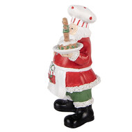 Clayre &amp; Eef | Kerstdecoratie Kerstman Rood Wit 9x7x16 cm | 6PR6279