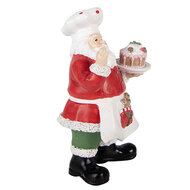 Clayre &amp; Eef | Kerstdecoratie Kerstman Rood Wit 9x8x16 cm | 6PR6282
