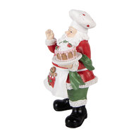 Clayre &amp; Eef | Kerstdecoratie Kerstman Rood Wit 9x8x16 cm | 6PR6282